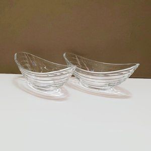 2 piece little glass candy containers